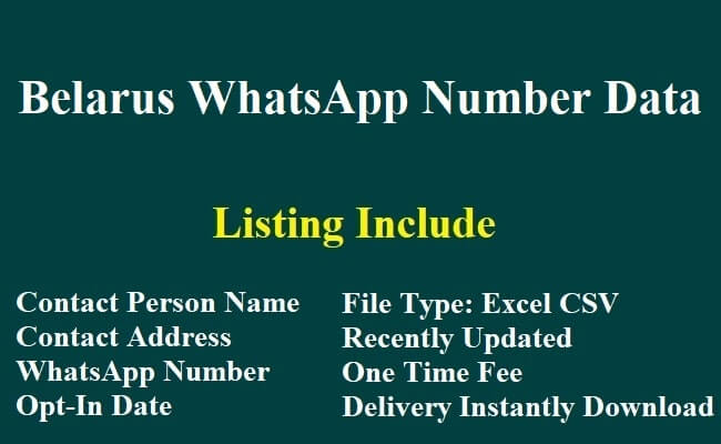 白俄罗斯 Whatsapp 数据​