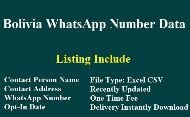 玻利维亚 Whatsapp 数据​