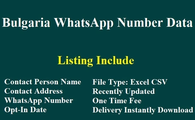 保加利亚 WhatsApp 数据​