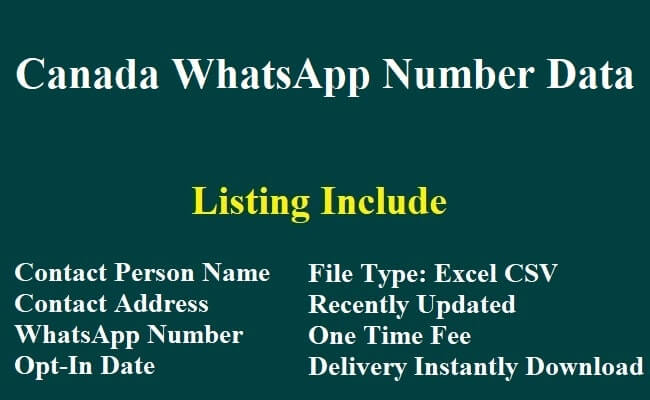 加拿大 WhatsApp 数据​