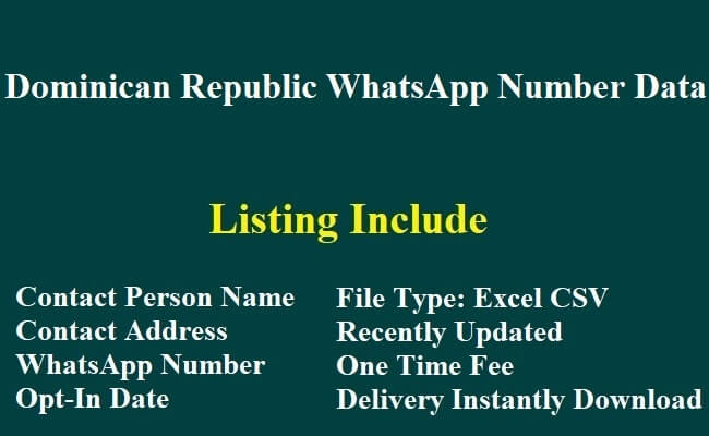 多米尼加共和国 WhatsApp 数据​