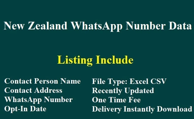 纽西兰 WhatsApp 数据