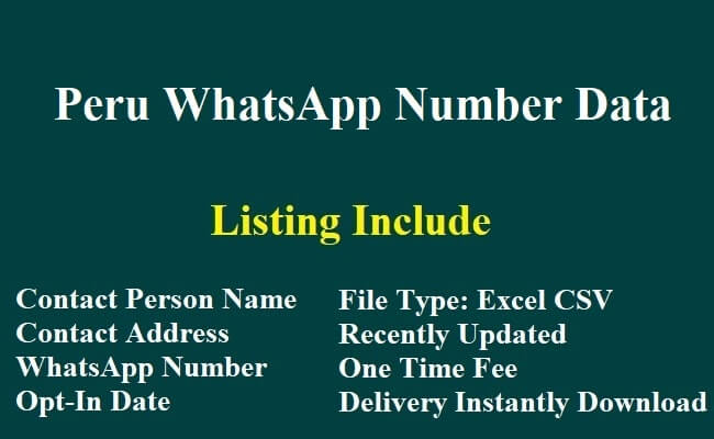 秘鲁 WhatsApp 数据