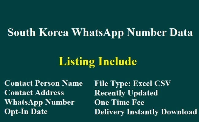 韩国 WhatsApp 数据