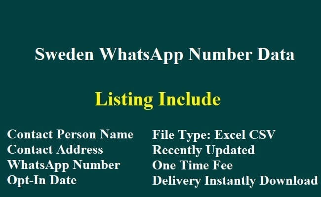 瑞典 WhatsApp 数据
